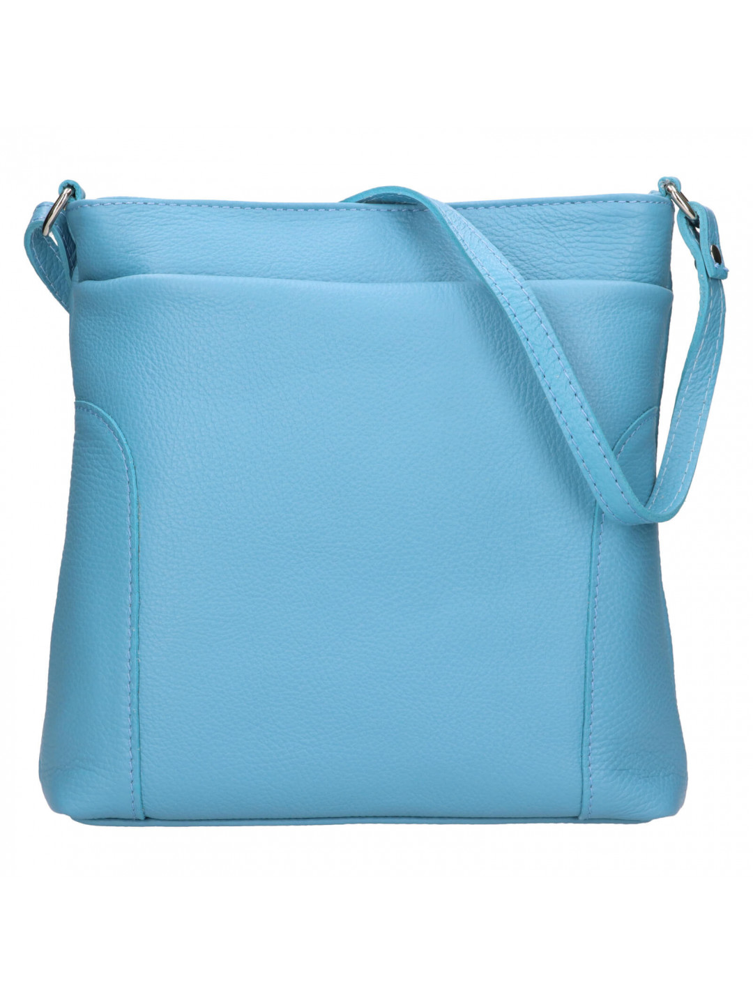Dámská kožená crossbody kabelka Italia Emma – azurová